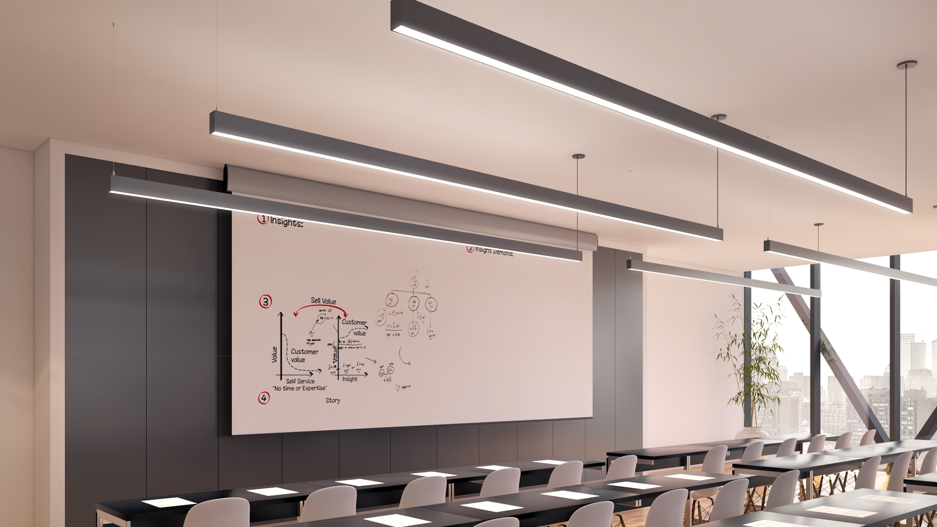 Quickship Eros 48in Direct Suspended Matte White 3500K - Image 2